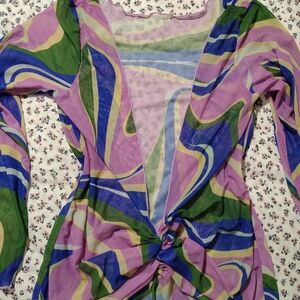 Colorful Swirl Patterned Top